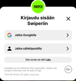 kirjaudu sisään Swiperiin vaihe 2